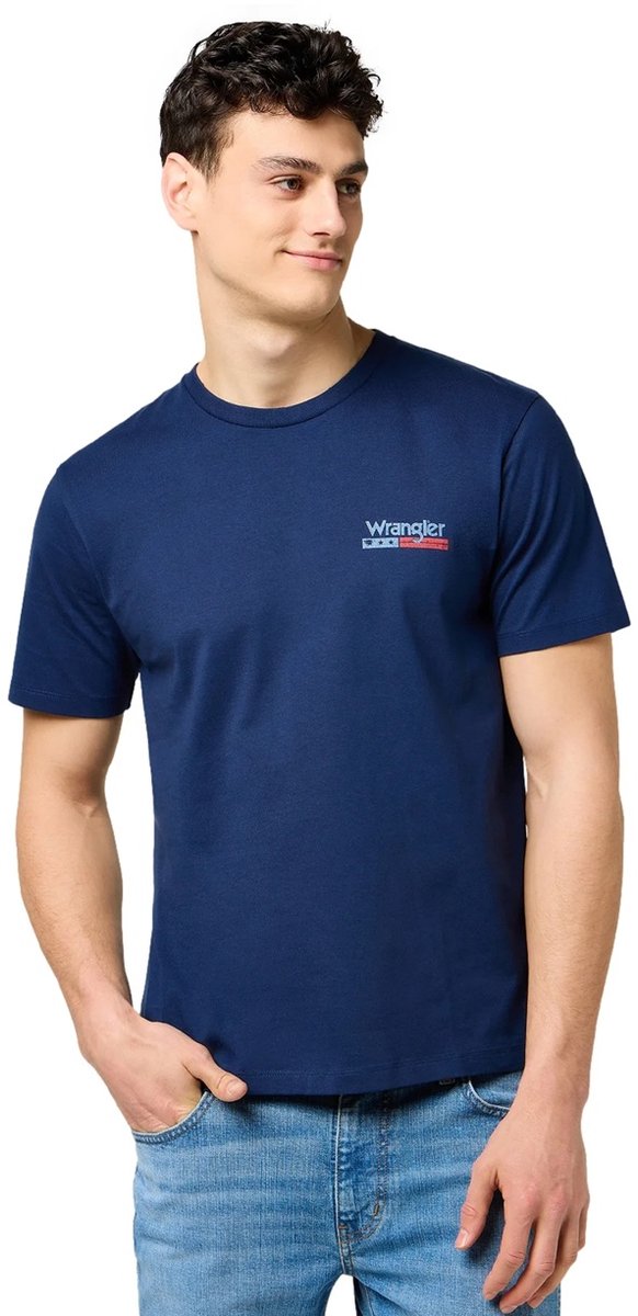 Wrangler Americana Tshirt – L Blauw