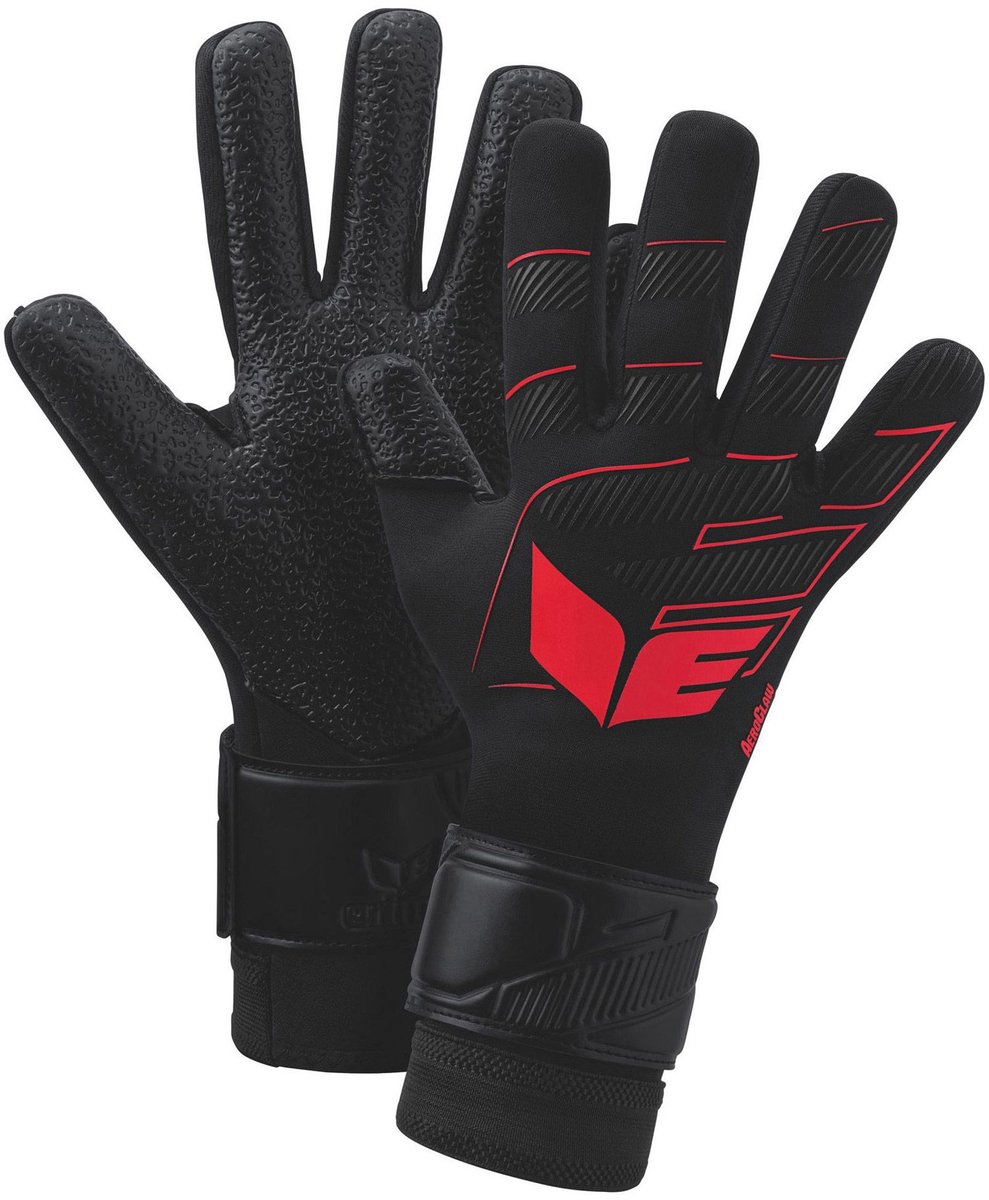 Erima Aeroclaw Star Keepershandschoenen - Zwart / Rood | Maat: 7