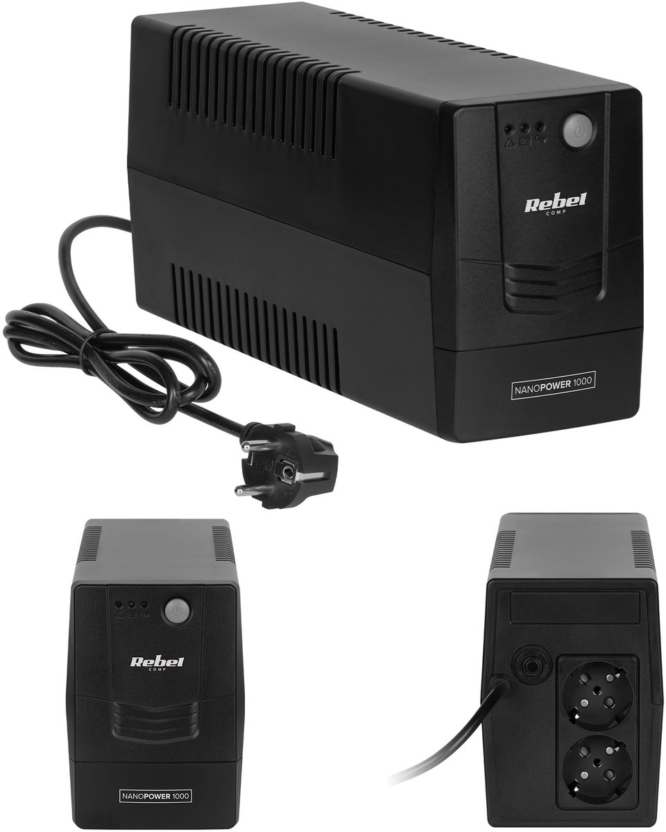 Rebel Nanopower Serie - UPS - 1000VA - 600W - Intuïtieve Bediening