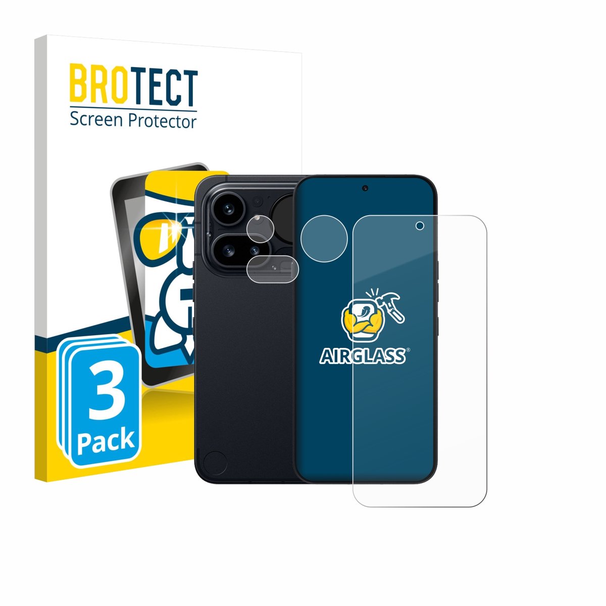 Screenprotector 3 Stuks voor Nothing Phone (4a) Pro (Voor+Camera) Beschermglas transparant