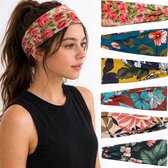 BOTC Bandeau - 6 Pièces Bandeaux pour Femmes - Bandeaux Boho - Bandeaux cheuveux Rétro Larges - pour Yoga et Entraînement - Élastique - 6 Motif Rétro