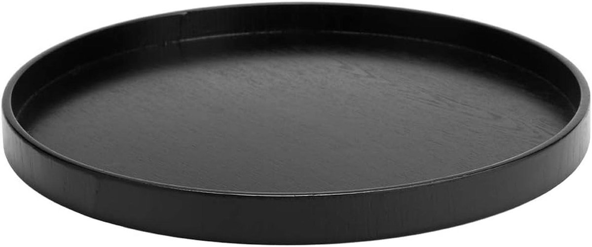 Houten theebord 27 cm zwart