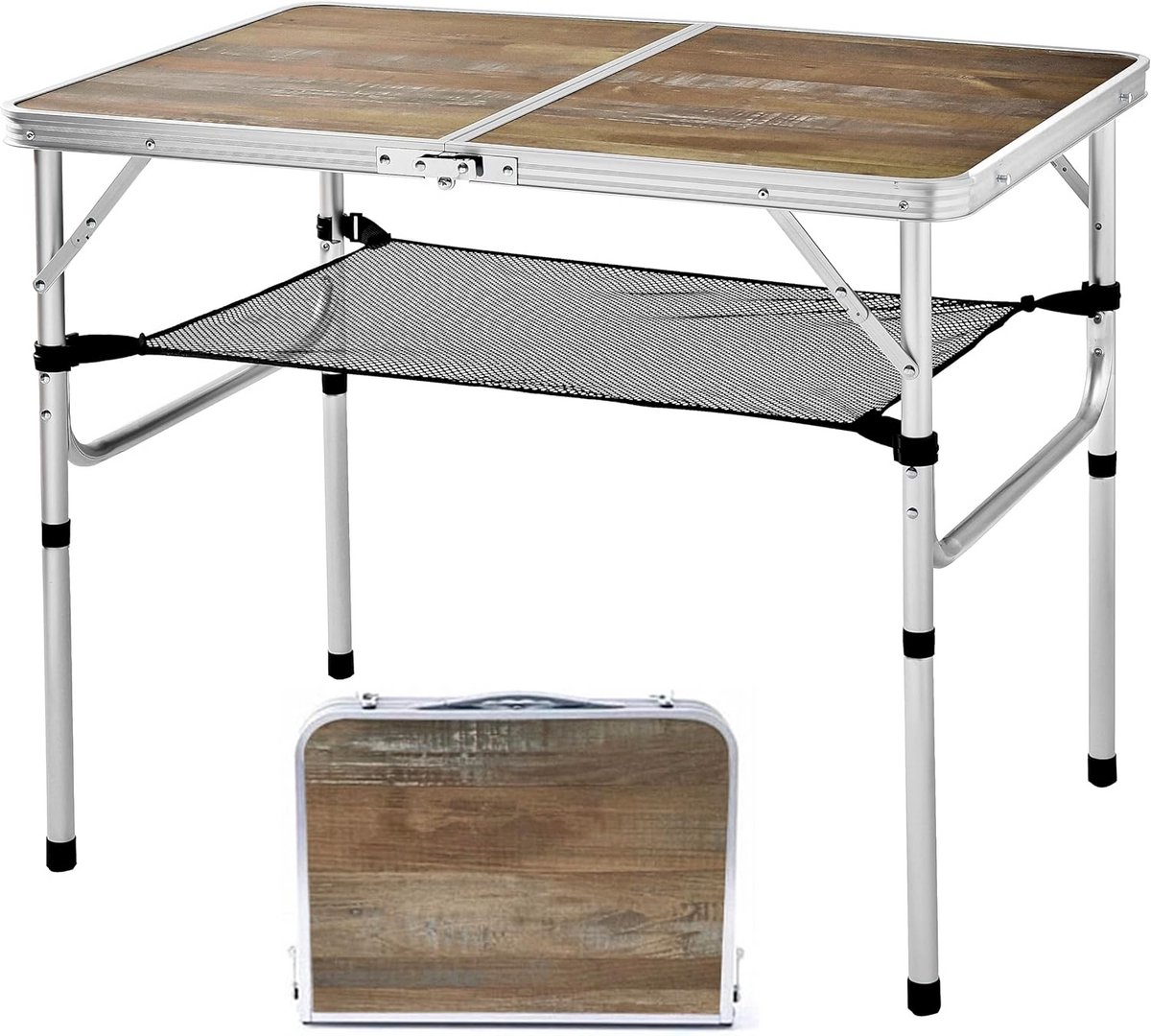 Opvouwbare Aluminium Kampeertafel Draagbaar Lichtgewicht met Verstelbare Hoogte