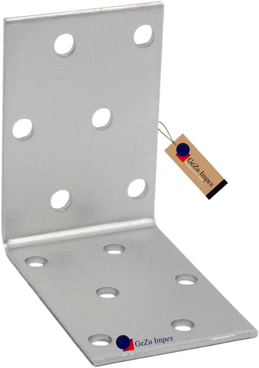 Set van 4 Gegalvaniseerde Hoekijzers 60x60x40mm - Stevige Balkverbinders voor Constructie