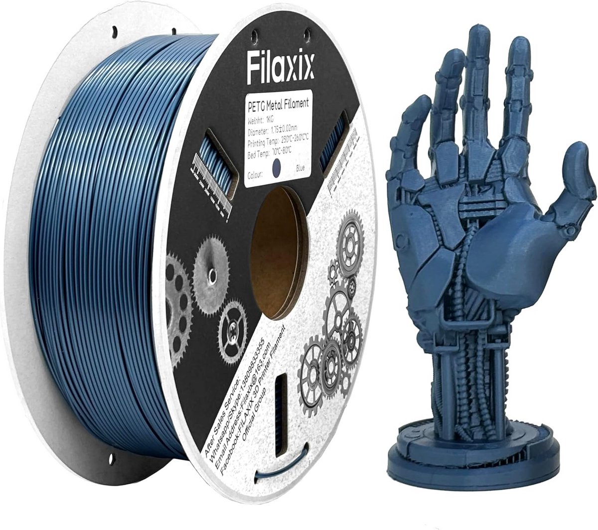 PETG Filament 1.75mm Metallic Blauw 1KG voor FDM 3D Printers
