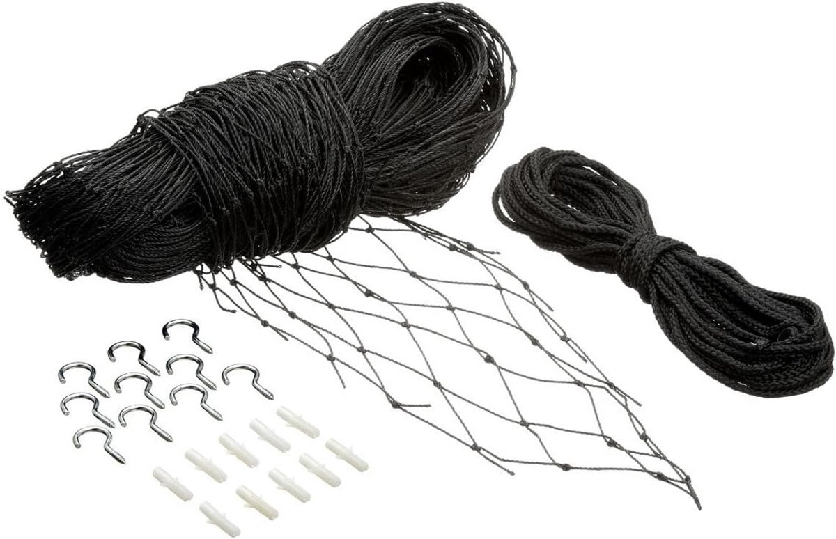 Kattennet Balkon Zwart 3x4m - Veilige Bescherming Tegen Vallen en Springen
