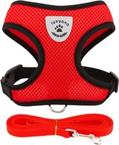Luxyana® Kattentuigje met looplijn - S - Rood - Kattenharnas set inclusief kattenriem