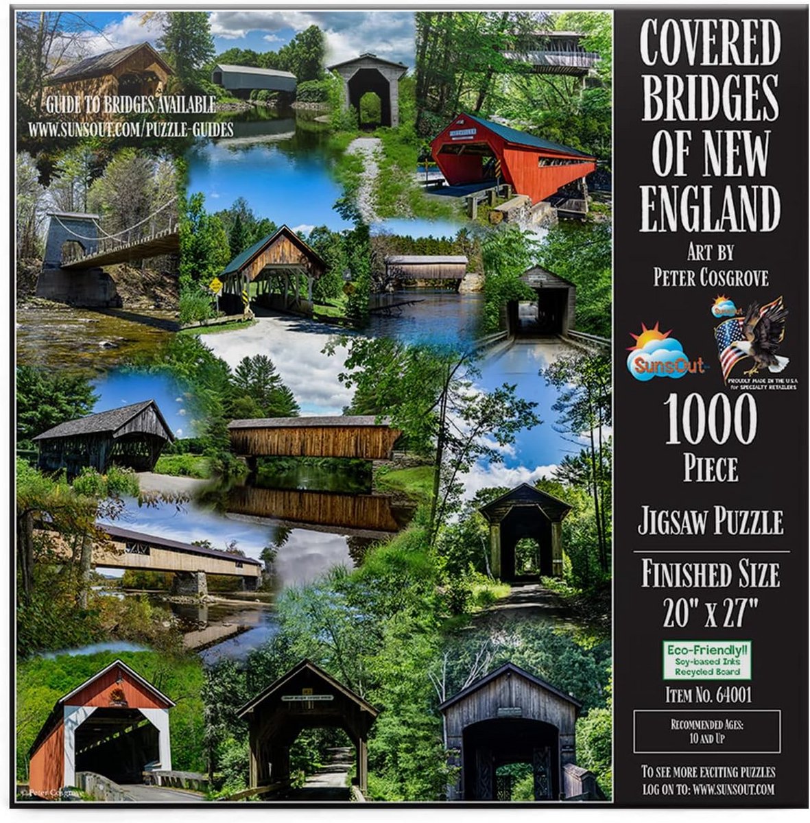 1000 Stukjes Legpuzzel: Schilderachtige Overdekte Bruggen van New England - Puzzel
