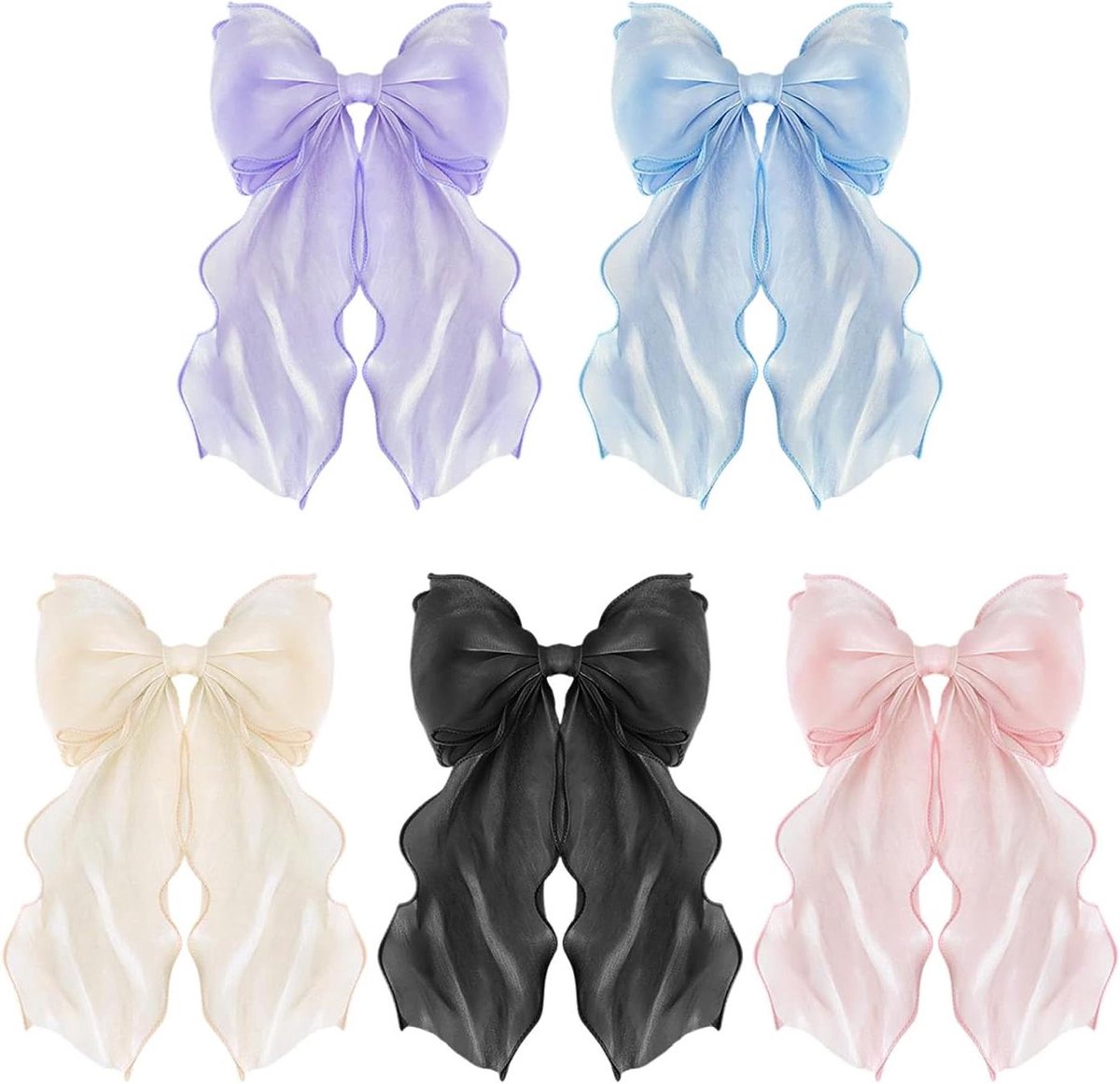 Haarspelden met strik - haaraccessoires voor dames - set van 5 - trendy designs.