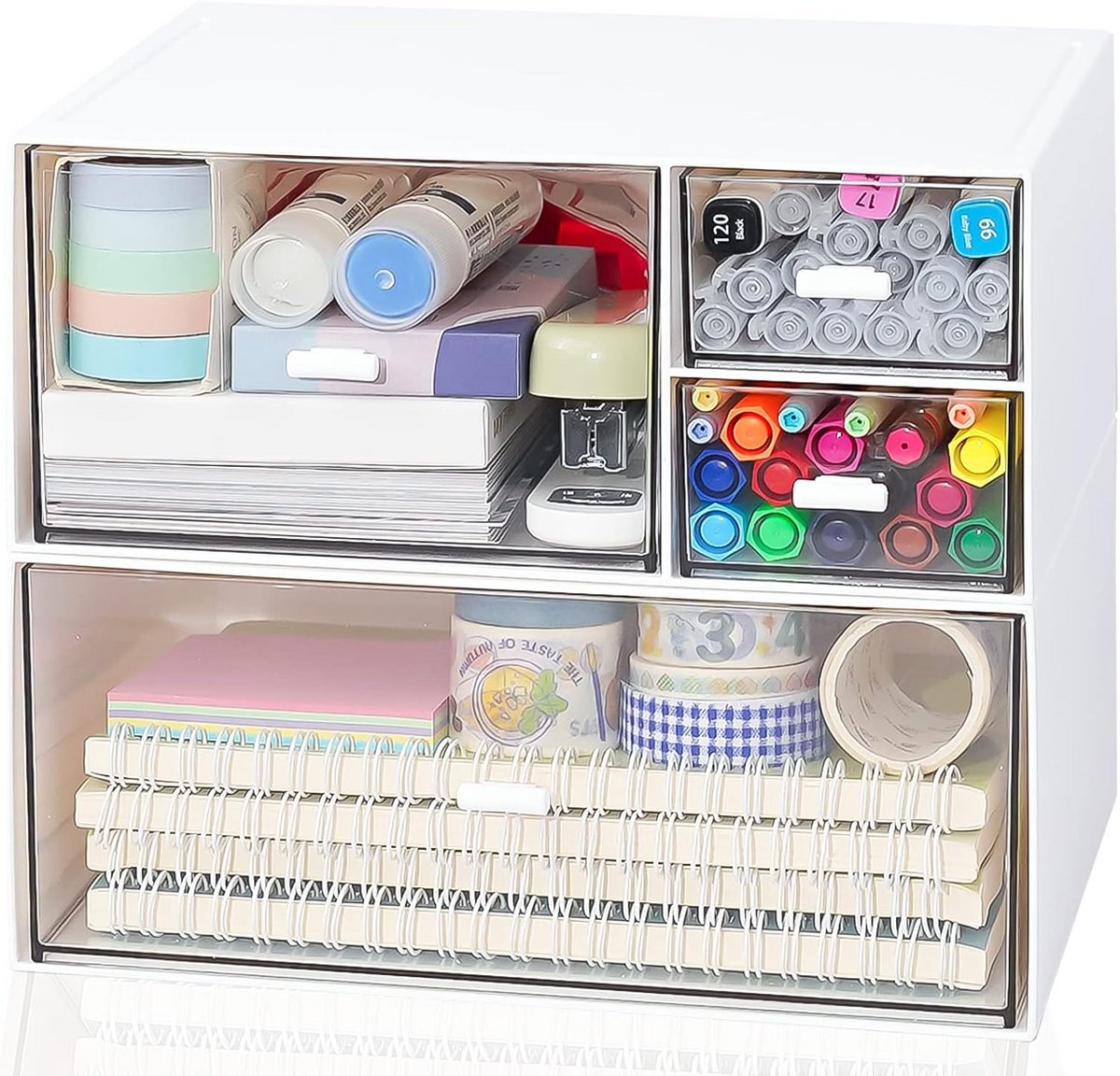 Stapelbare Lade Organizer voor Bureau, Make-up & Kantoor - 4 Compartimenten