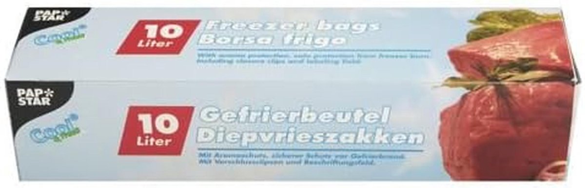Diepvrieszakken 10 Liter - Extra Sterk en Transparant - 60x40 cm (24 Stuks)