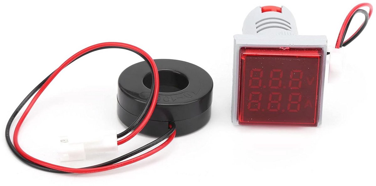Digitale AC Spanning en Stroom Meter met LED Display - Voltmeter Amperemeter 60-500V 0-100A voor Paneelmontage