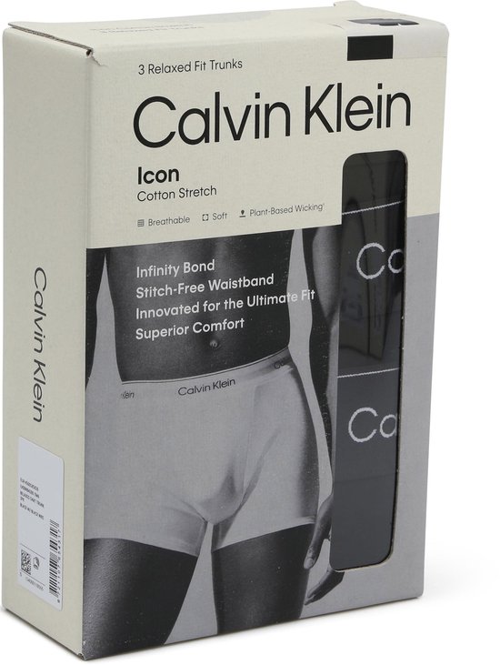 Calvin Klein - Sous-vêtements de 3 boxers pour homme - Zwart - Taille XXL
