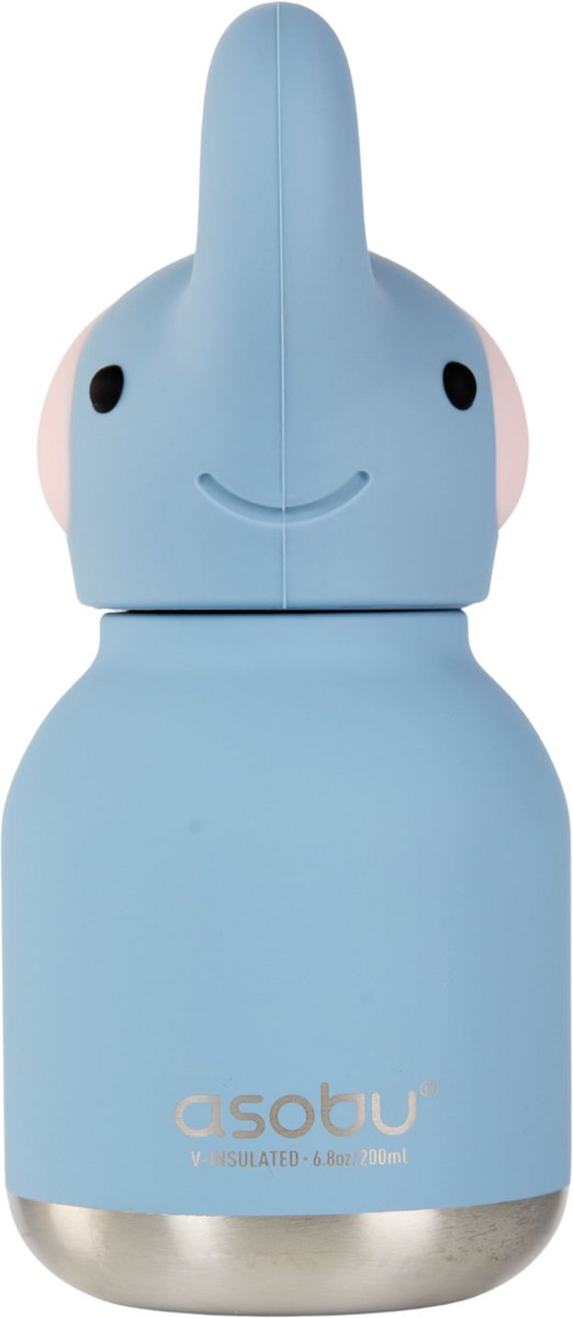 Asobu Mini Bestie Olifant Drinkfles Thermofles 200 ml - Asobu MINI Besties – Schattige mini thermosfles 200 ml – Dieren drinkfles – BPA-vrij – To go – Cadeautip