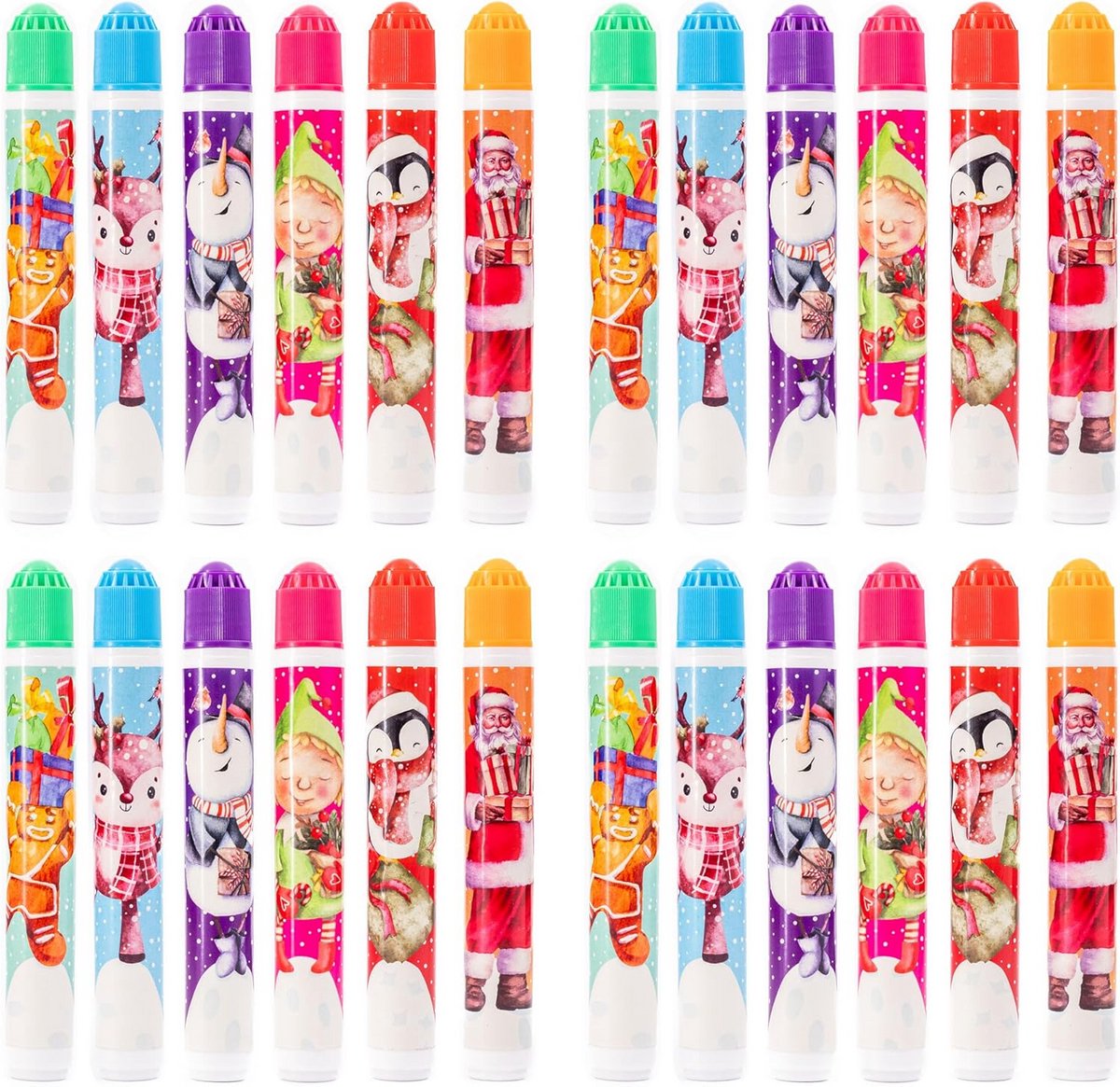 Set van 6 Kleurrijke Viltstiften voor Kerst Bingo Dabber Tickets