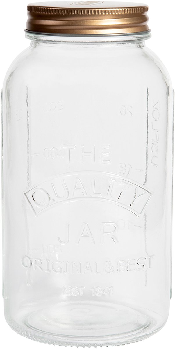 BrandNewCake Glazen Pot met Deksel (tbv Zuurdesem) 1000ml