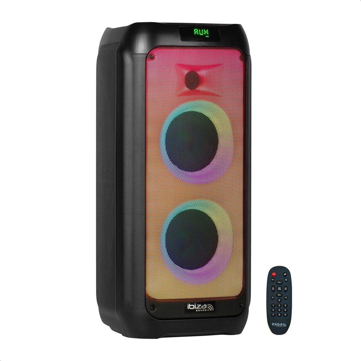 Draagbare Accu Speaker met Bluetooth, USB/microSD, LED Lichteffect en TWS Verbinding - Zwart