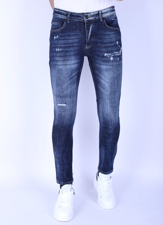 Jean déchiré pour homme coupe slim - 1100 - Blauw