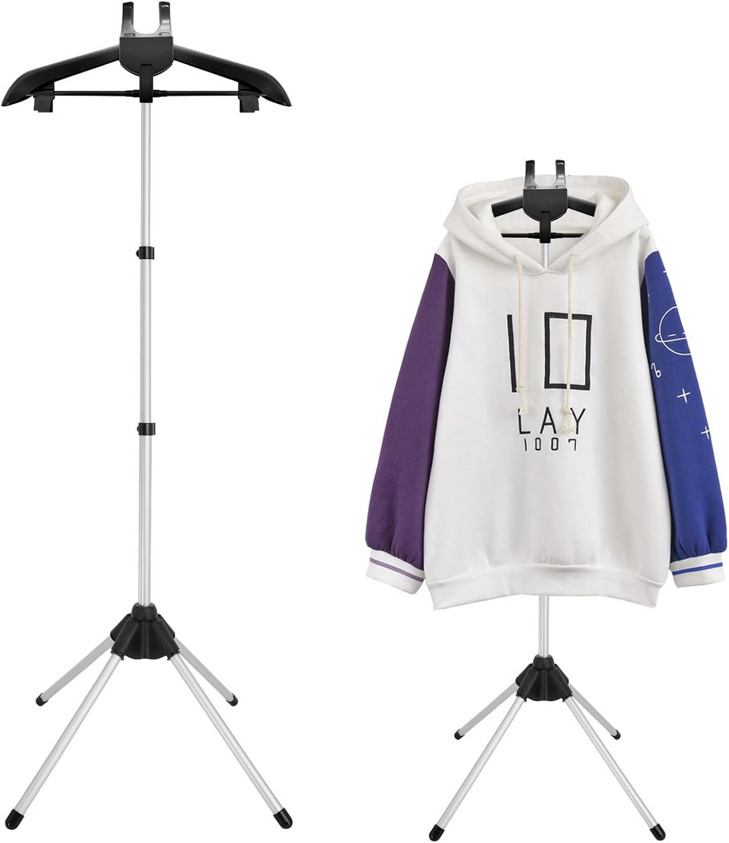 Verstelbare Kleding Hangstands Standaard voor Shirts en Jassen - Zwart Metaal