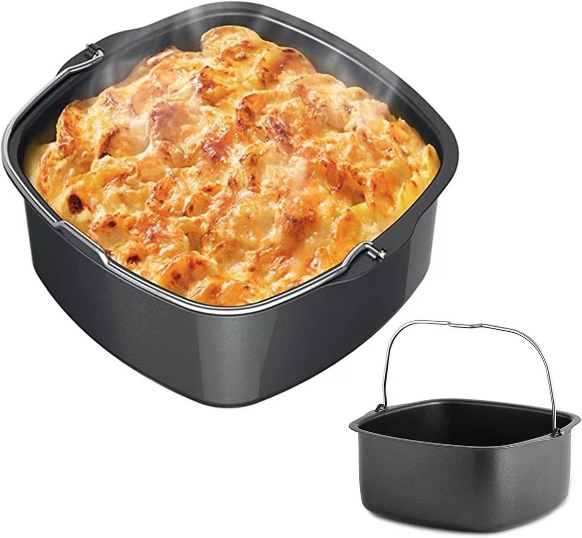 Hittebestendige Airfryer Bakvorm - Herbruikbare Taartvorm & Broodbakmand (22 cm)