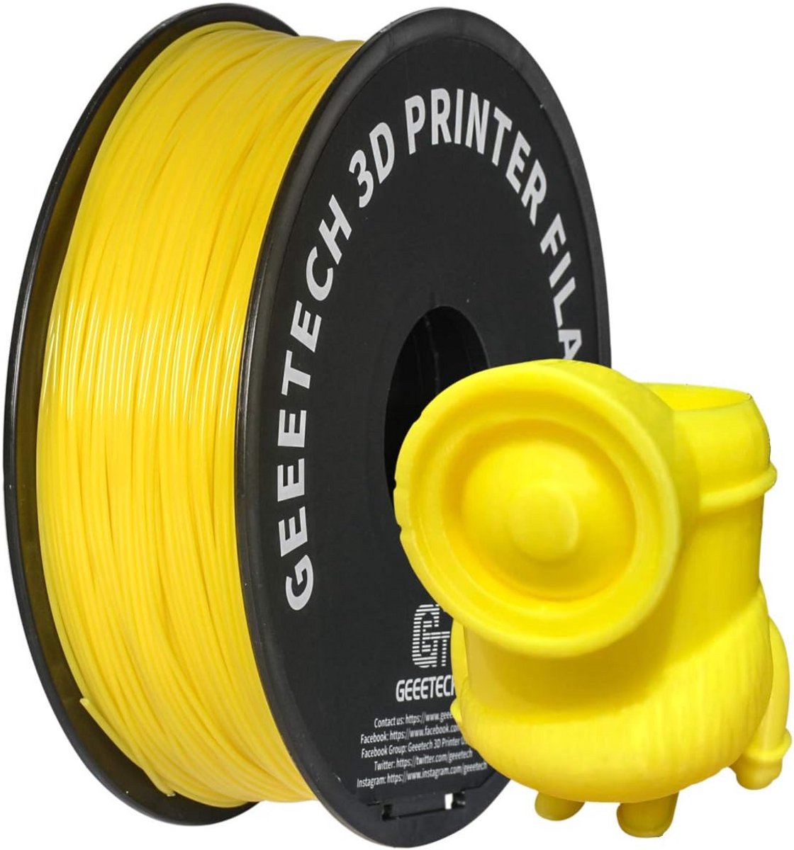 PLA 3D Printer Filament 1.75mm 1kg Spoel - Universeel Geel
