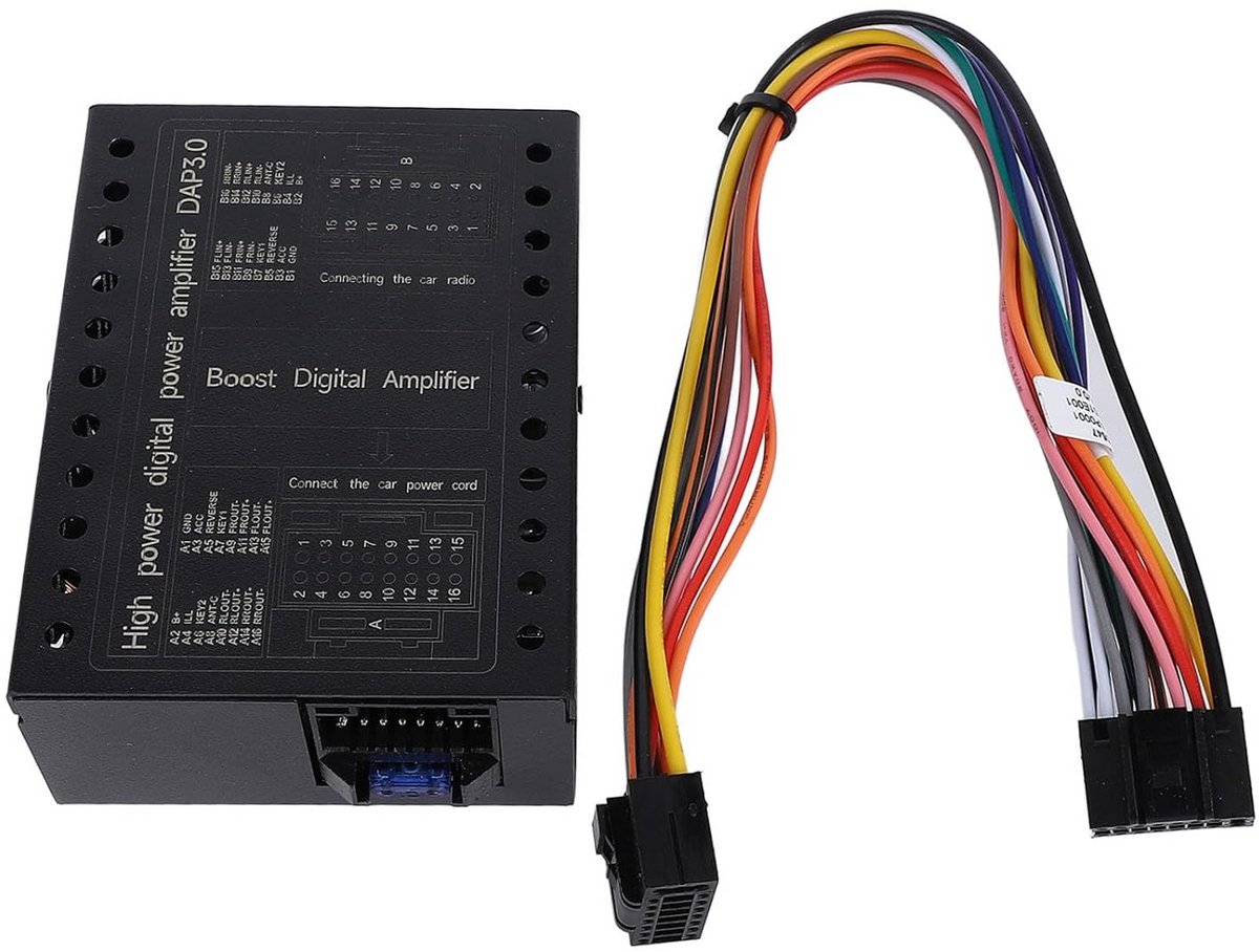 4-Kanaals Auto Versterker met DSP en Fijnafstelling Bass/Treble - 4x60W