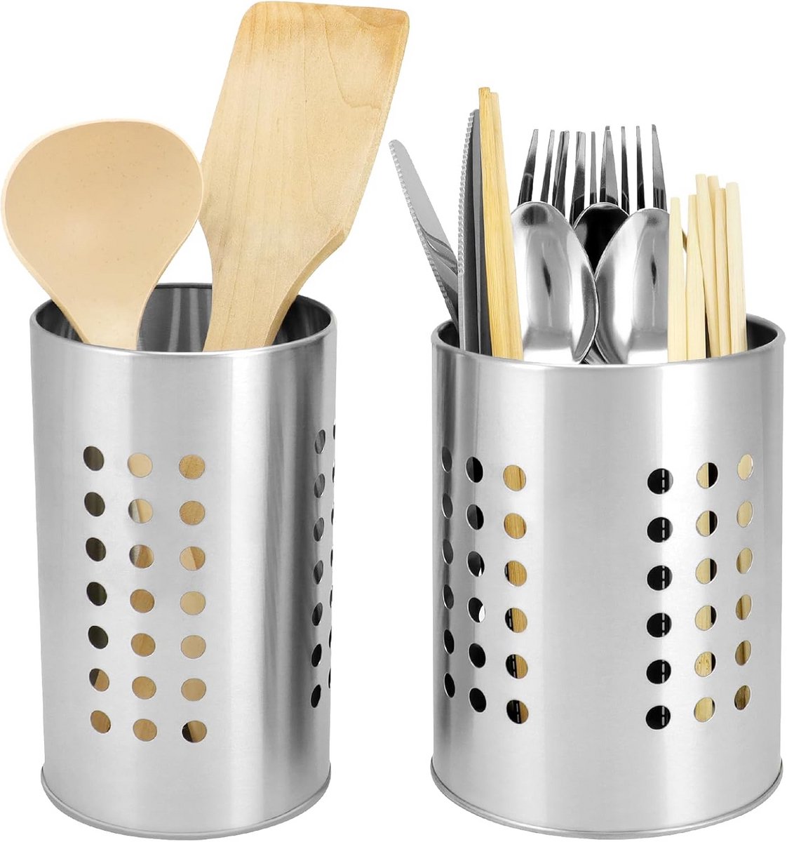 Set van 2 Rvs Bestekhouder Keuken Organizer - Bestekbak voor Aanrecht