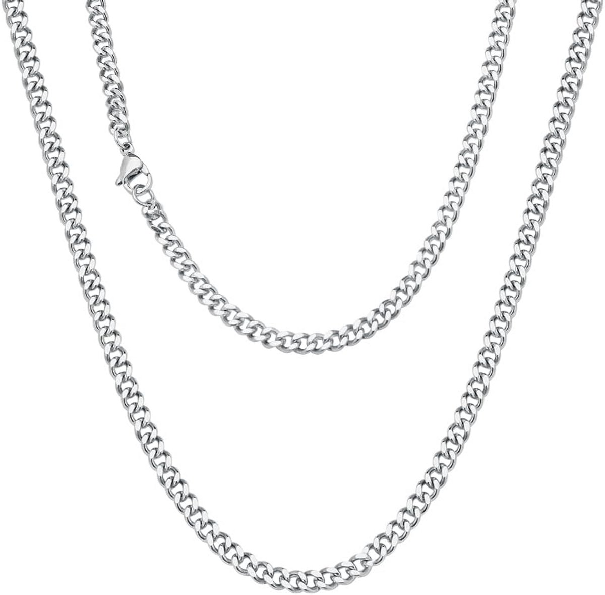 Stijlvolle Cubaanse schakelketting voor heren en dames van titanium staal