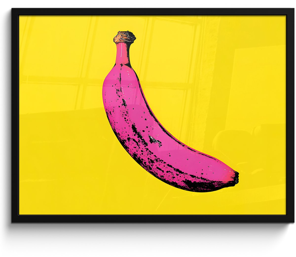 FrameYourWall Poster in lijst - Fotolijst 70x50 cm - Posters - Banaan - Grafisch - Geel - Posterlijst zwart - Decoratie - Wanddecoratie woonkamer - Muurdecoratie slaapkamer