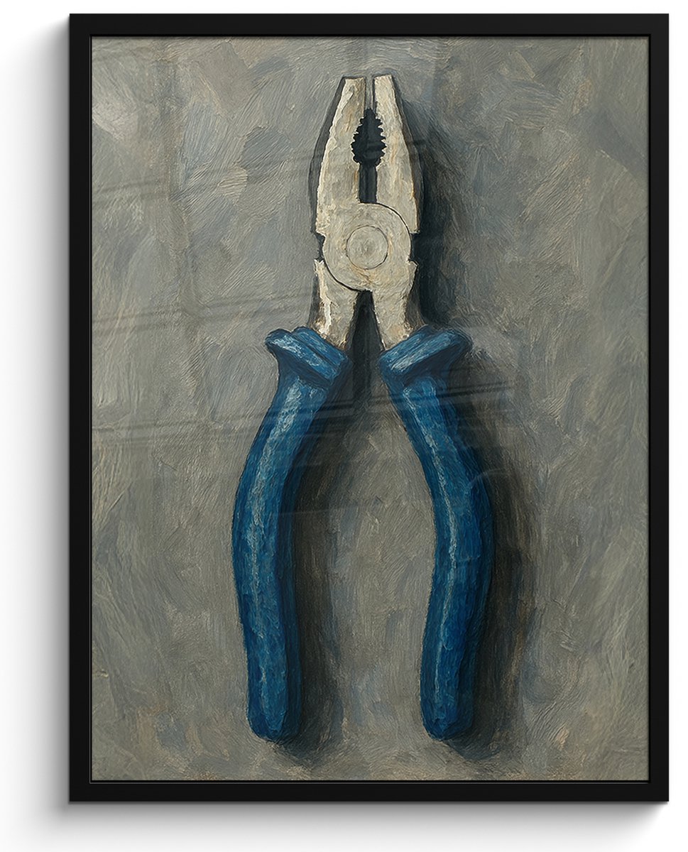 FrameYourWall Poster in lijst - Fotolijst 50x70 cm - Posters - Tang - Schilderij - Textuur - Verf - Posterlijst zwart - Decoratie - Wanddecoratie woonkamer - Muurdecoratie slaapkamer