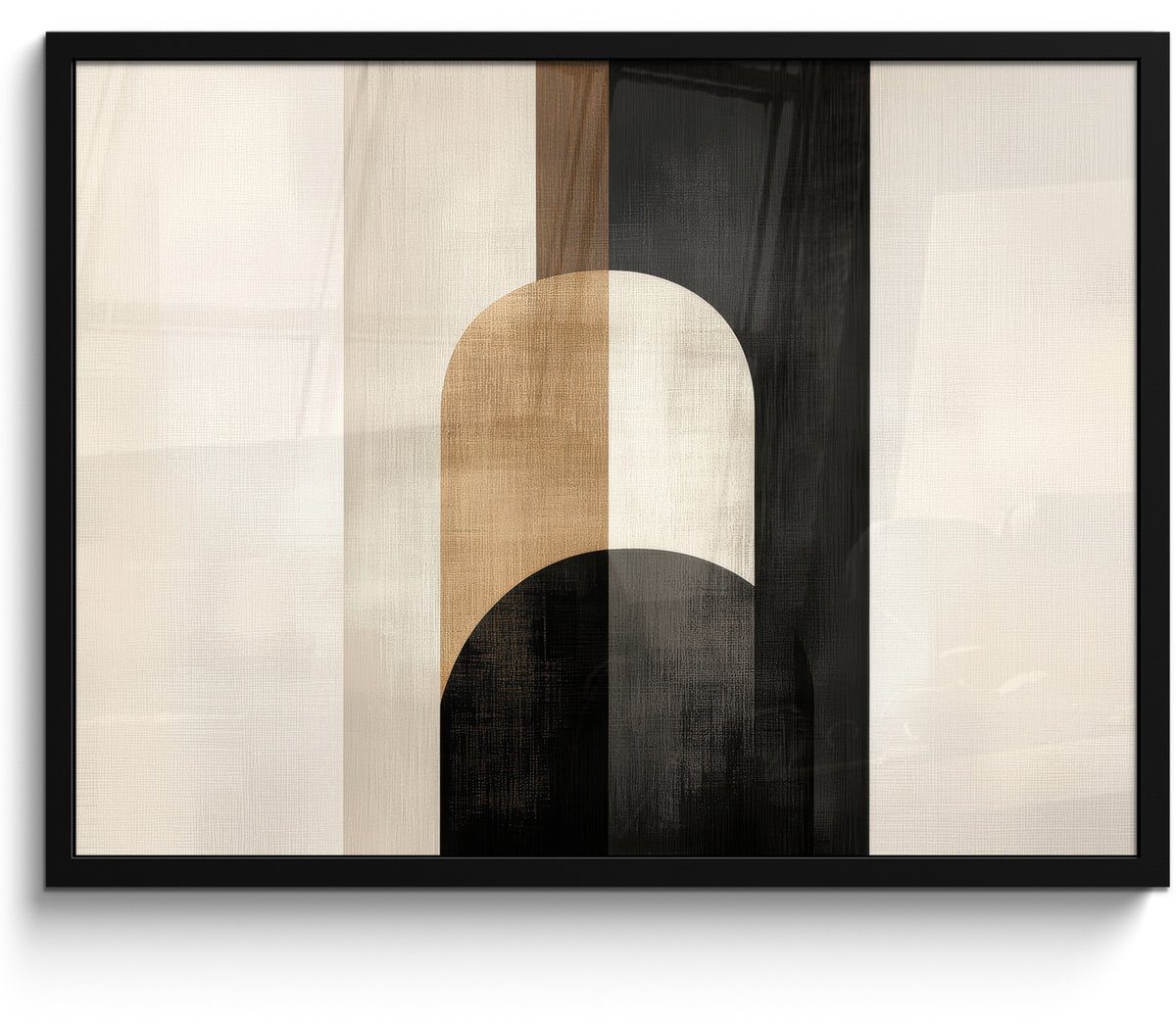 FrameYourWall Poster in lijst - Fotolijst 70x50 cm - Posters - Geometrische - Vormen - Wit - Posterlijst zwart - Decoratie - Wanddecoratie woonkamer - Muurdecoratie slaapkamer Geometrisch - Vormen