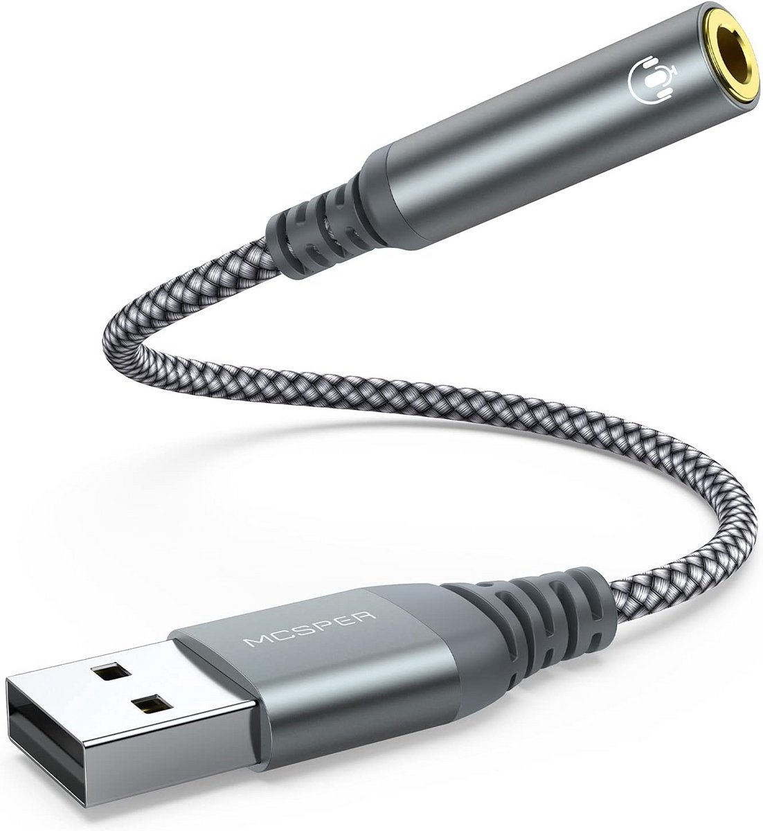 USB naar 3.5mm Audio Jack Adapter Externe Geluidskaart voor Headset PC Laptop Mac