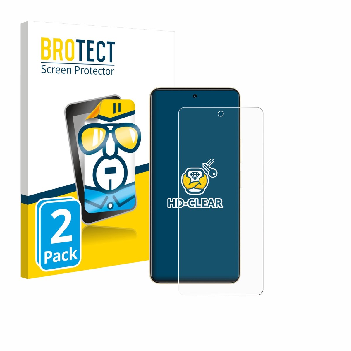 BROTECT - Screenprotector voor Vivo Y36 - Folie Beschermfolie transparant 2 Stuks