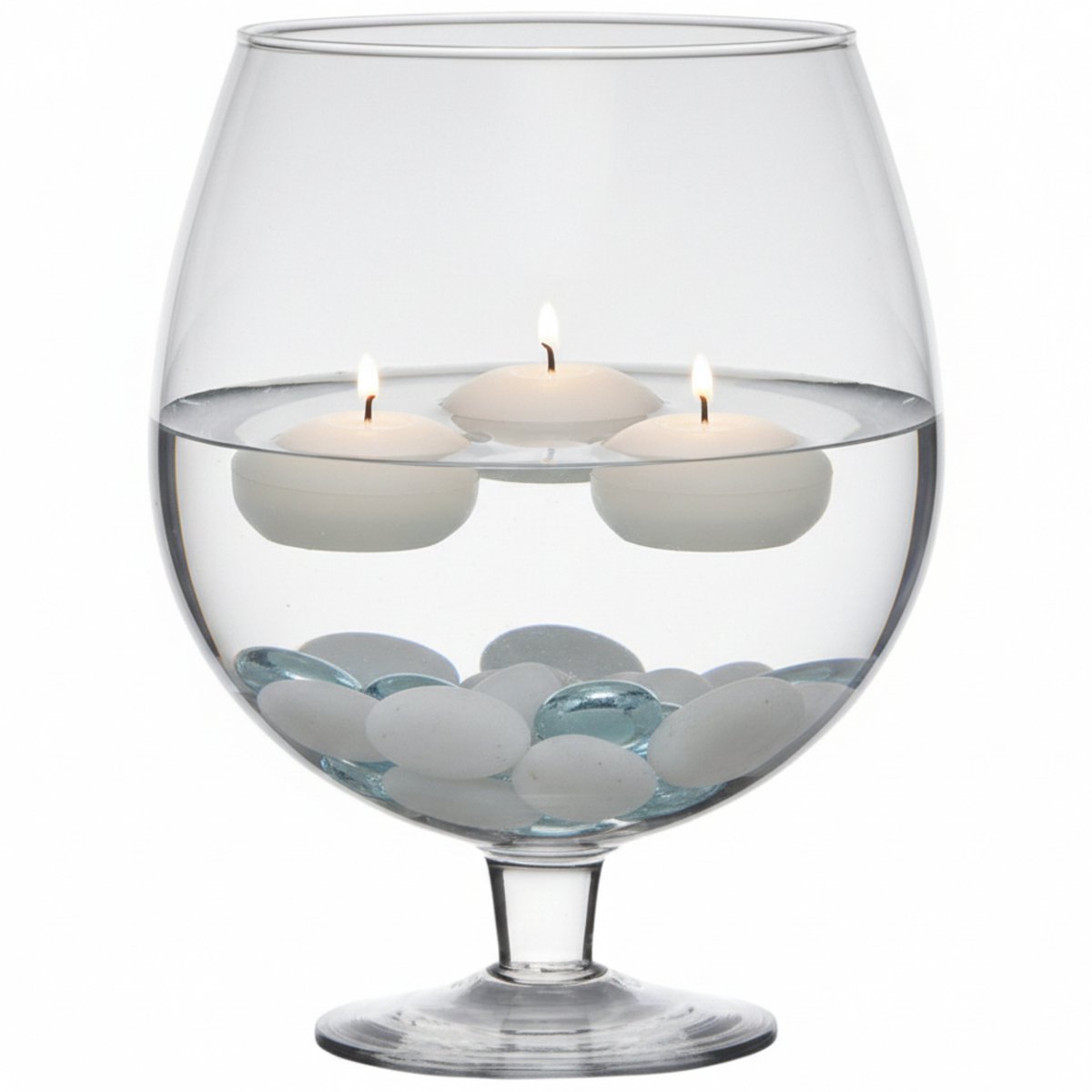 Hakbijl Glass Bloemenvaas Brandy - op voet - transparant glas - 7L - 30 cm - Bloemen/Terrarium vaas