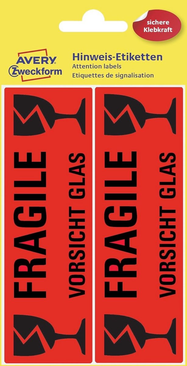 Roze Waarschuwingsetiketten Glas Breekbaar - Opvallende Verzendstickers (10 Stuks)