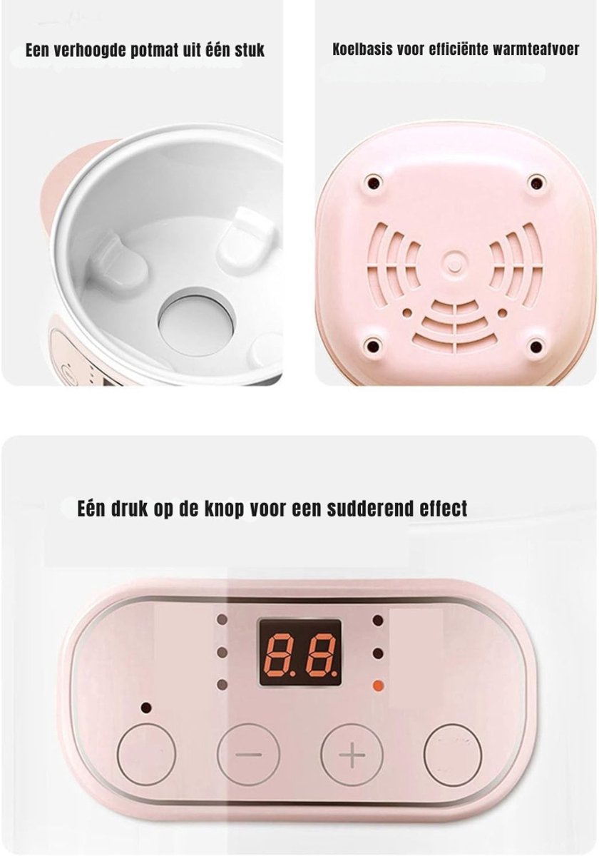 Florixa® Slowcooker met Timer - Roze 25cm - afbeelding 2