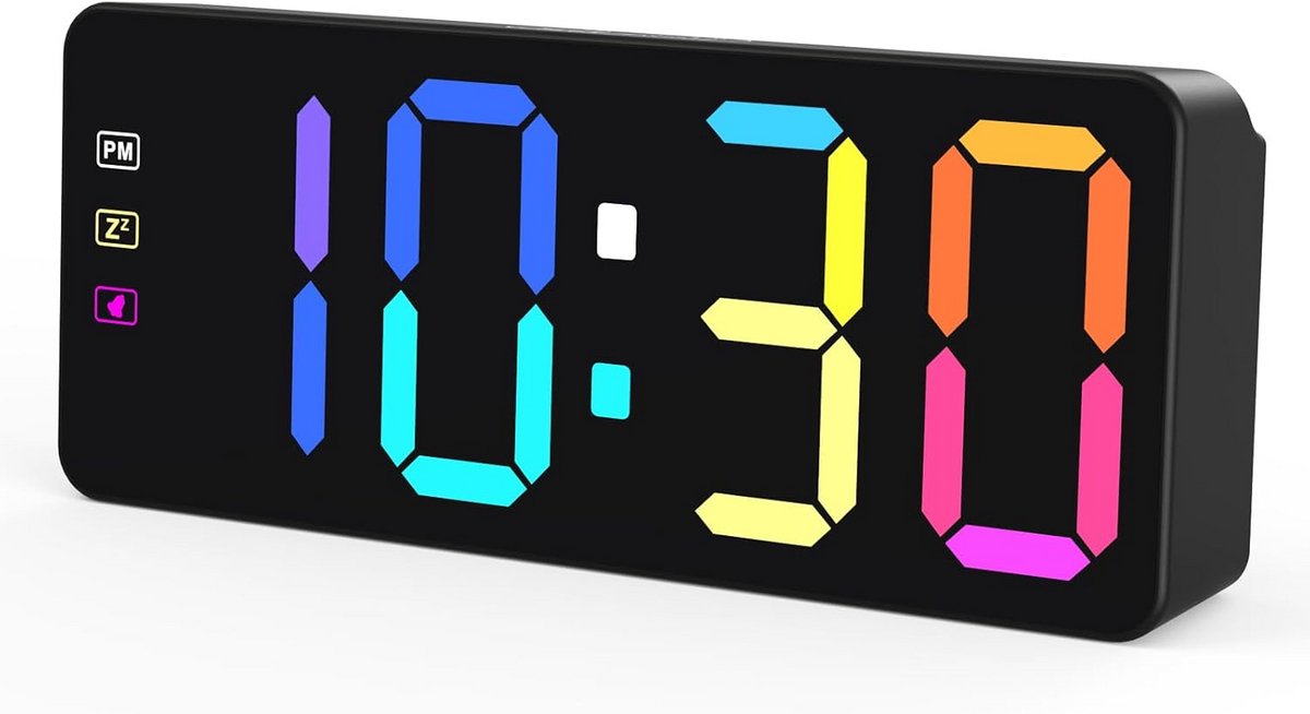 Digitale Wekker met Kleurrijk LED-Display, Sluimerfunctie en Back-upbatterij