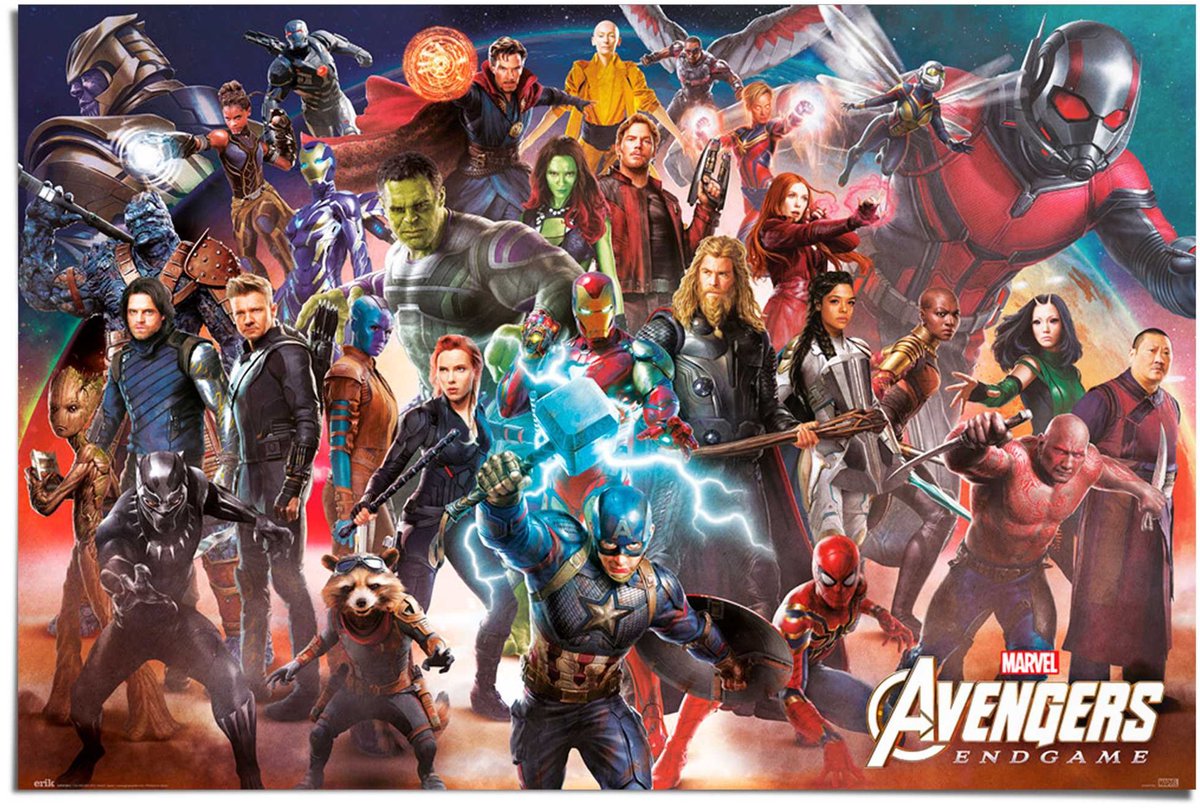 REINDERS Poster Marvel - Avengers Endgame - 61 x 91,5 - Papier - REINDERS Bonte kleuren