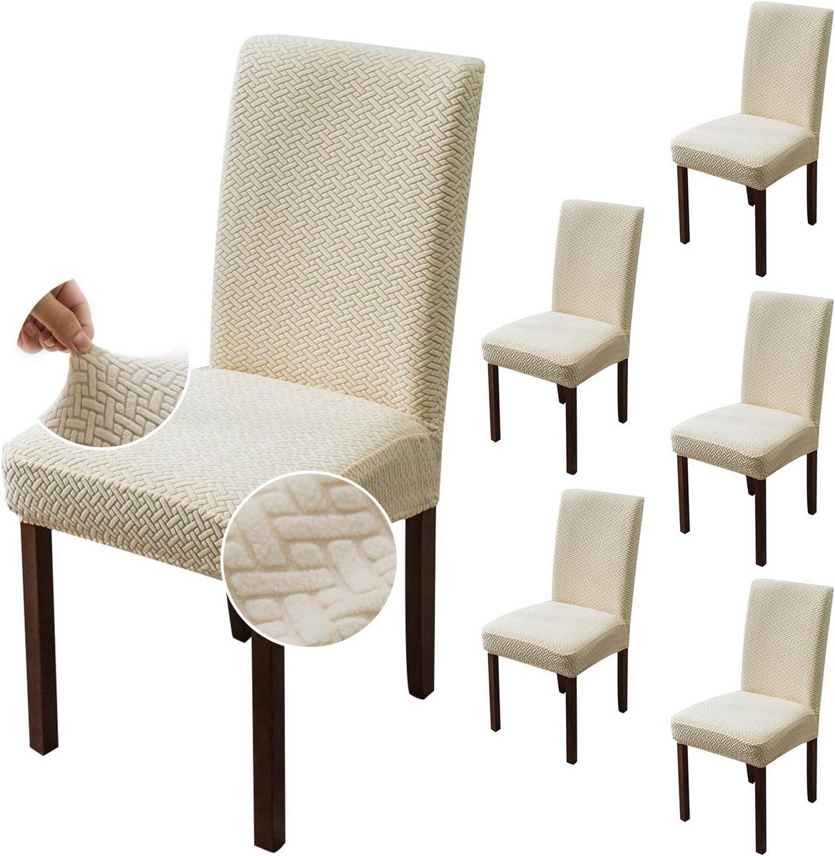 Stretch Stoelhoezen voor Eetkamerstoelen - Wasbaar en Universeel Passend