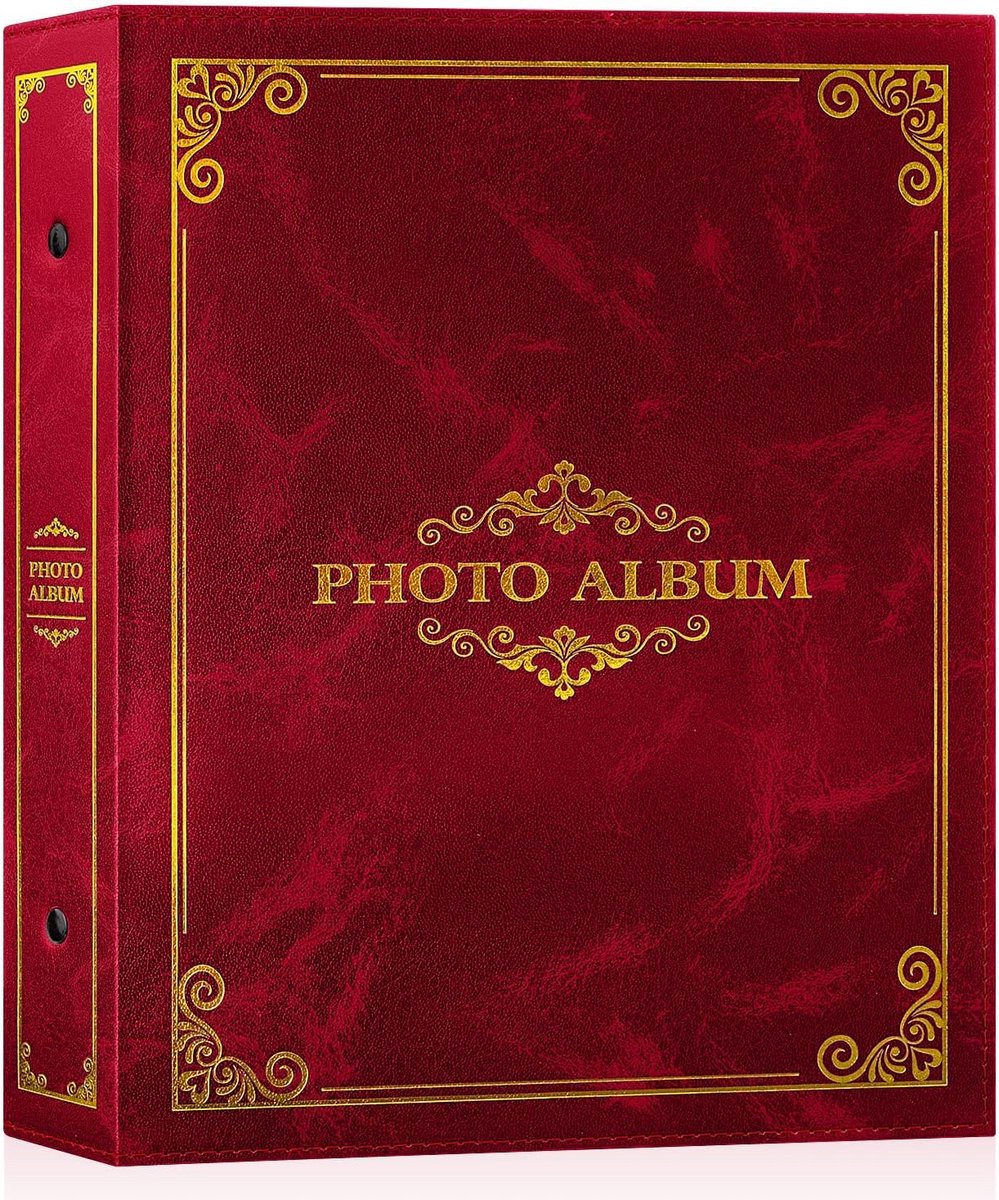 Insteekalbum voor 400 Foto's van 10x15 cm - Klassiek Rood Fotoalbum