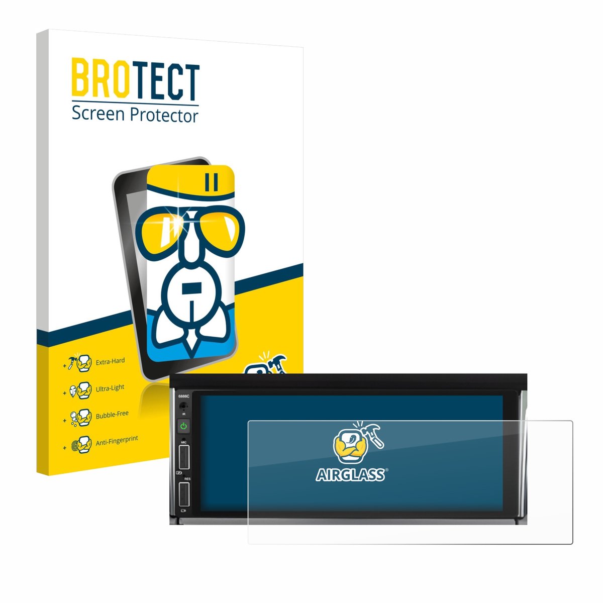 Screenprotector voor Hikity Carplay 6.86" Beschermglas transparant