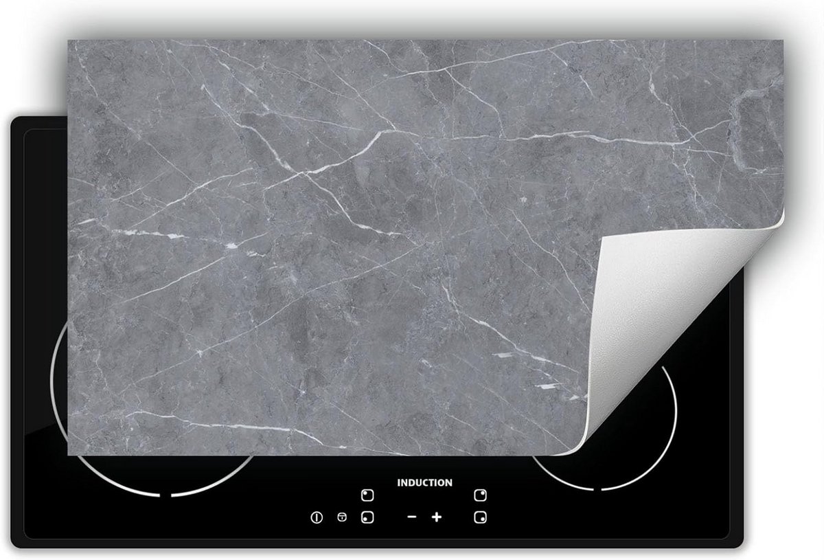 Induction Protector 90x52cm Beschermmat voor Inductie kookplaat grijs marmer