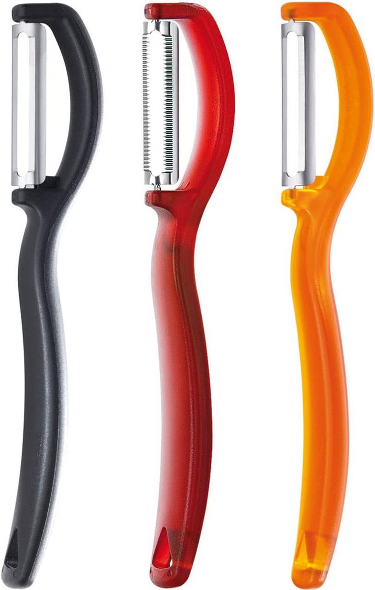 3 Stuks Dunschillers Set Zwart Rood Goud - Professionele Keukenhulp