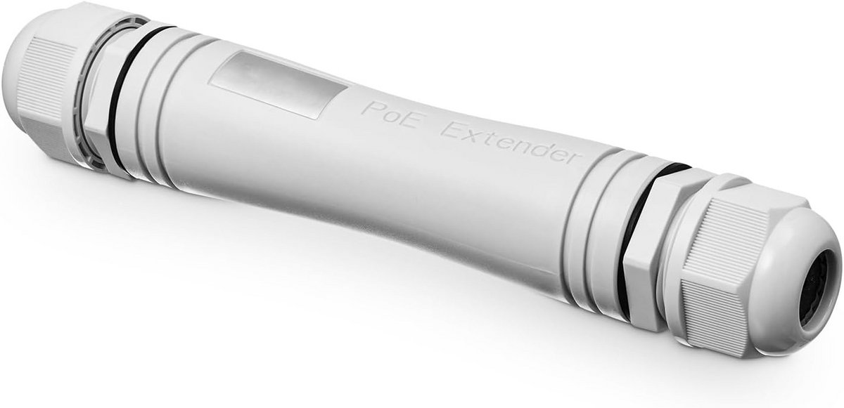 Waterdichte Gigabit PoE Extender voor Buiten - 1 PoE In, 1 PoE Uit - 30W Repeater