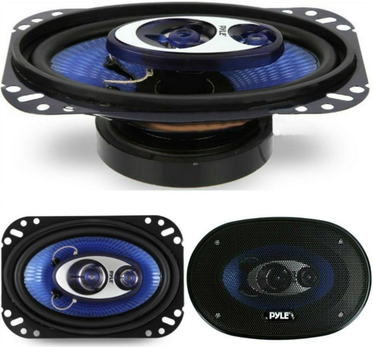 Set van 2 Ovalen Auto Speakers 4x6 Inch 240W 3-Weg Coaxiaal Luidsprekers