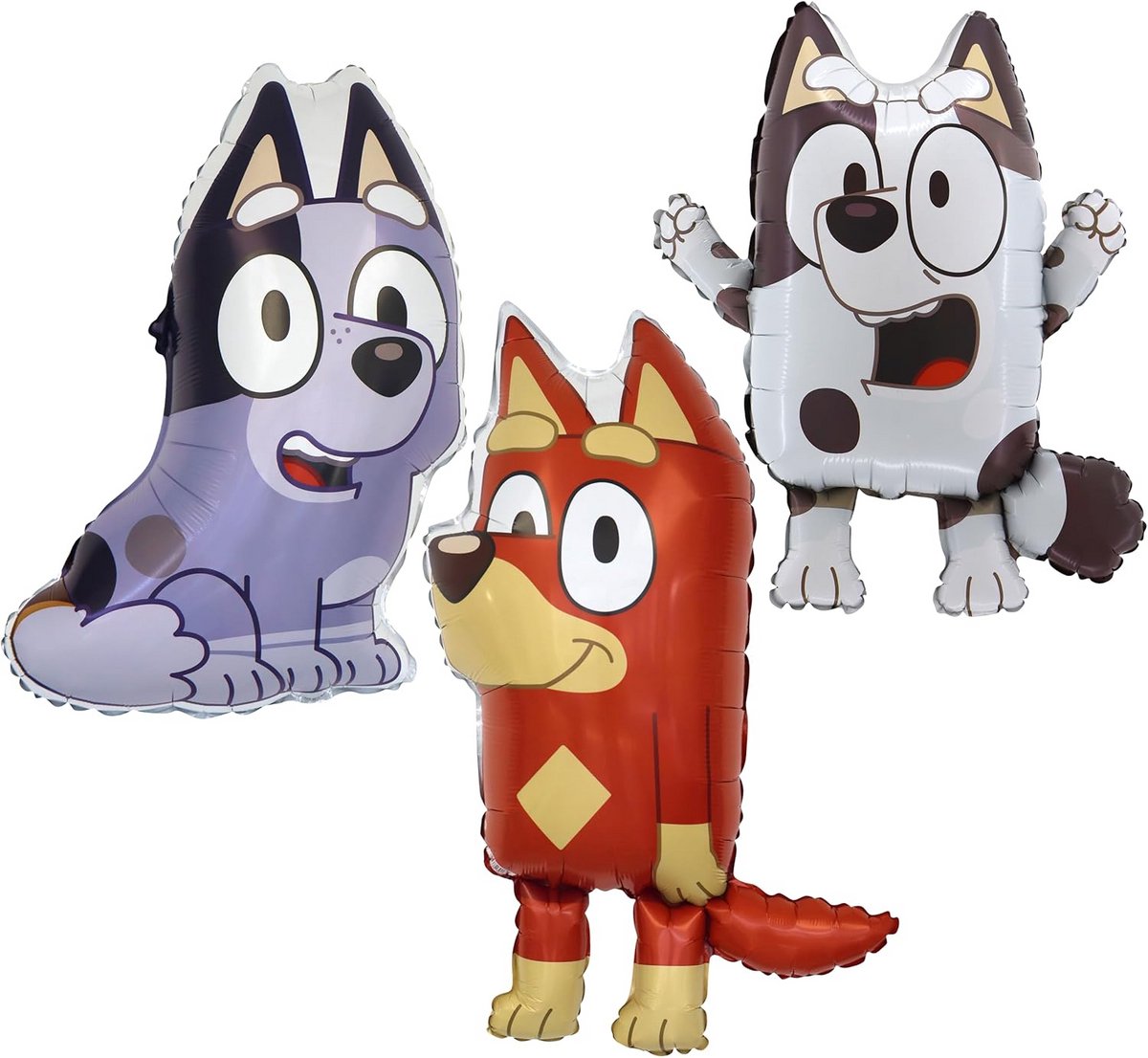 Set van 3 Grote Folieballonnen - Kinderfeest Decoratie met Blauwe Hond Personages