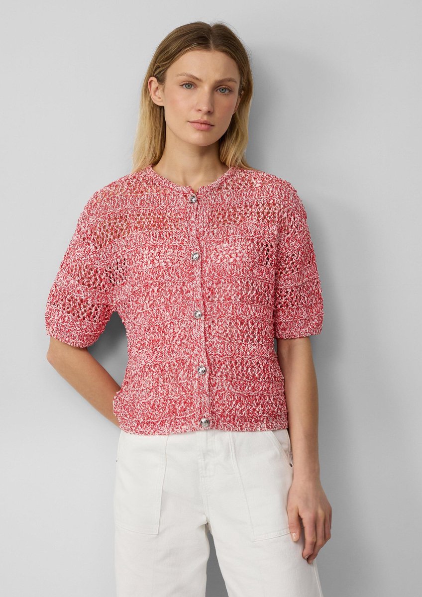 Ajour vest met glittereffect