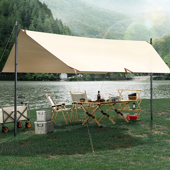 Set van 2 Verstelbare Carbon Fiber Tarp Stokken Telescopisch voor Tent en Luifel 2.1m tot 3m — afbeelding 5