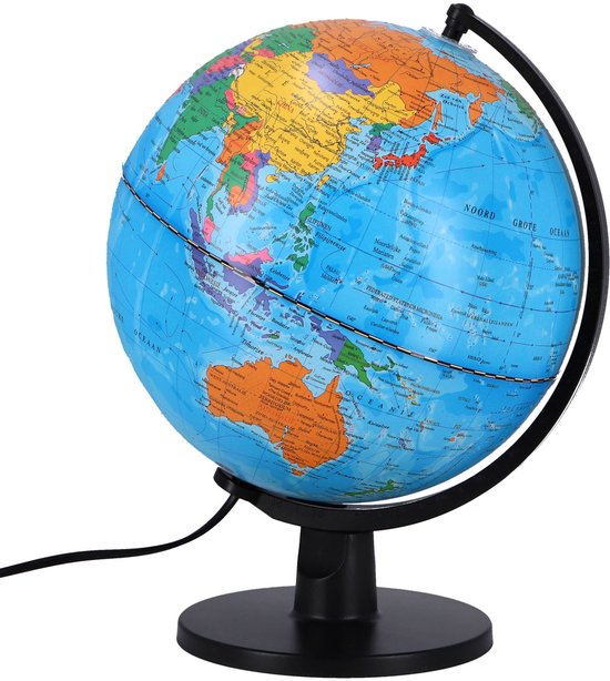 Globe met LED Licht - Nederlands - 25 cm