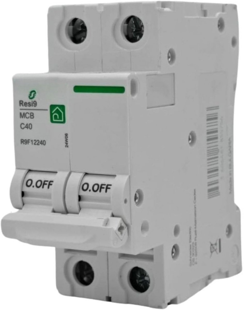 2-polige Automatische Zekering 40A Curve C voor Woninginstallaties